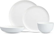 Eater x Zwiesel Fortessa Forma Fine China, 16 Piece Dinnerware Set (Service for 4), White