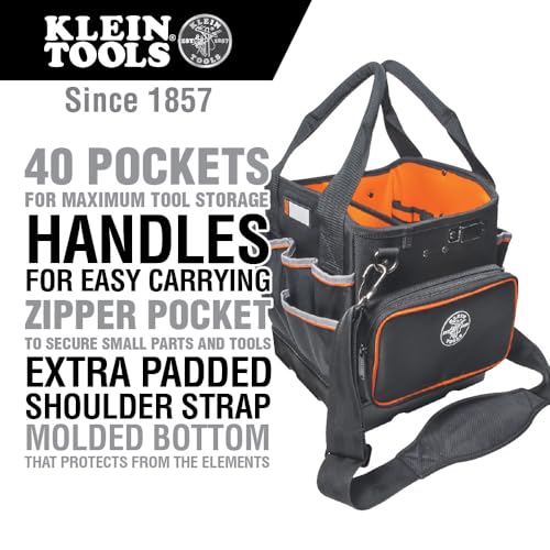 KLEIN TOOLS 10-Inch Tote / Black/Orange / 1 Tool Bags