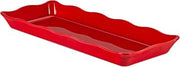 CAC Melamine Platter Rect. Scallop Edge Red 14"x5-3/4", Box of 12