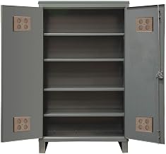Durham Extra Heavy Duty Welded 12 Gauge Steel Outdoor Shelf Cabinet, HDCO244878-4S95, 1200 lbs Shelf Capacity, 24" Length x 48" Width x 78" Height, 4 Shelves