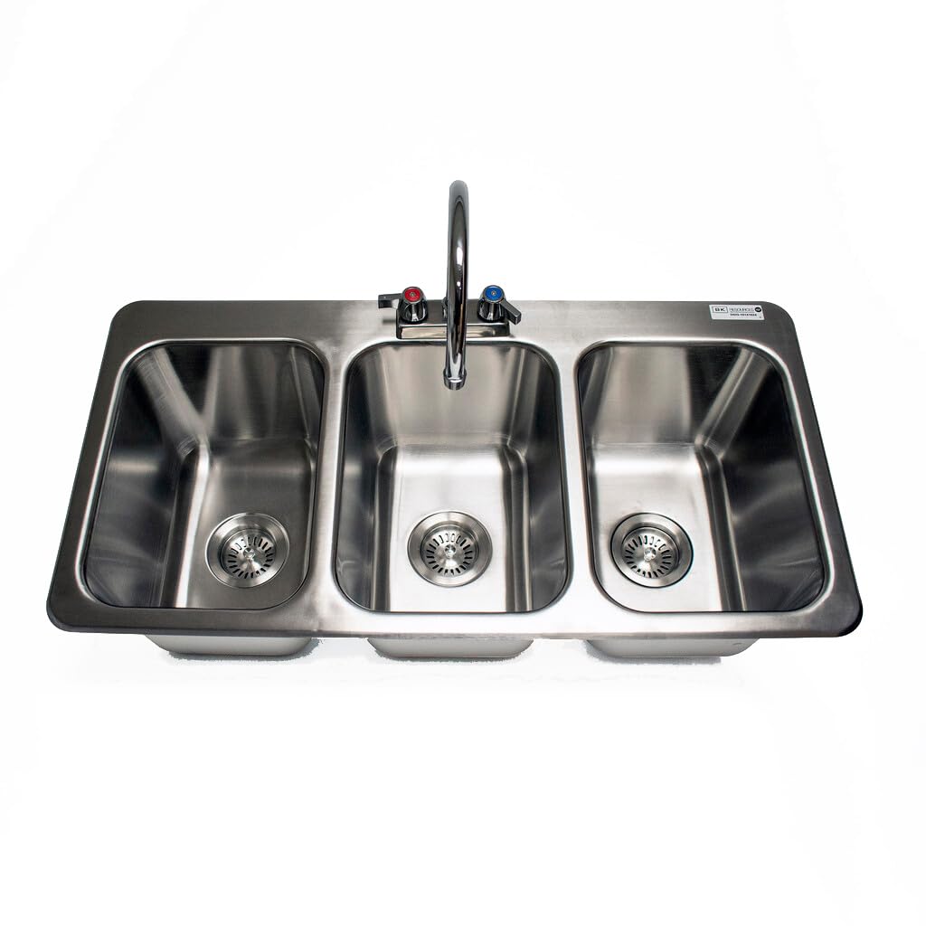 BK Resource W/Faucet / 10x14x10 inches / Silver Single Bowl