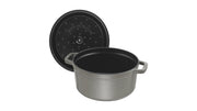 Round Cocotte - 13.25Qt - Graphite Grey by STAUB – 34cm, 12.6 liters, Cast Iron, Grey, Model 1004317