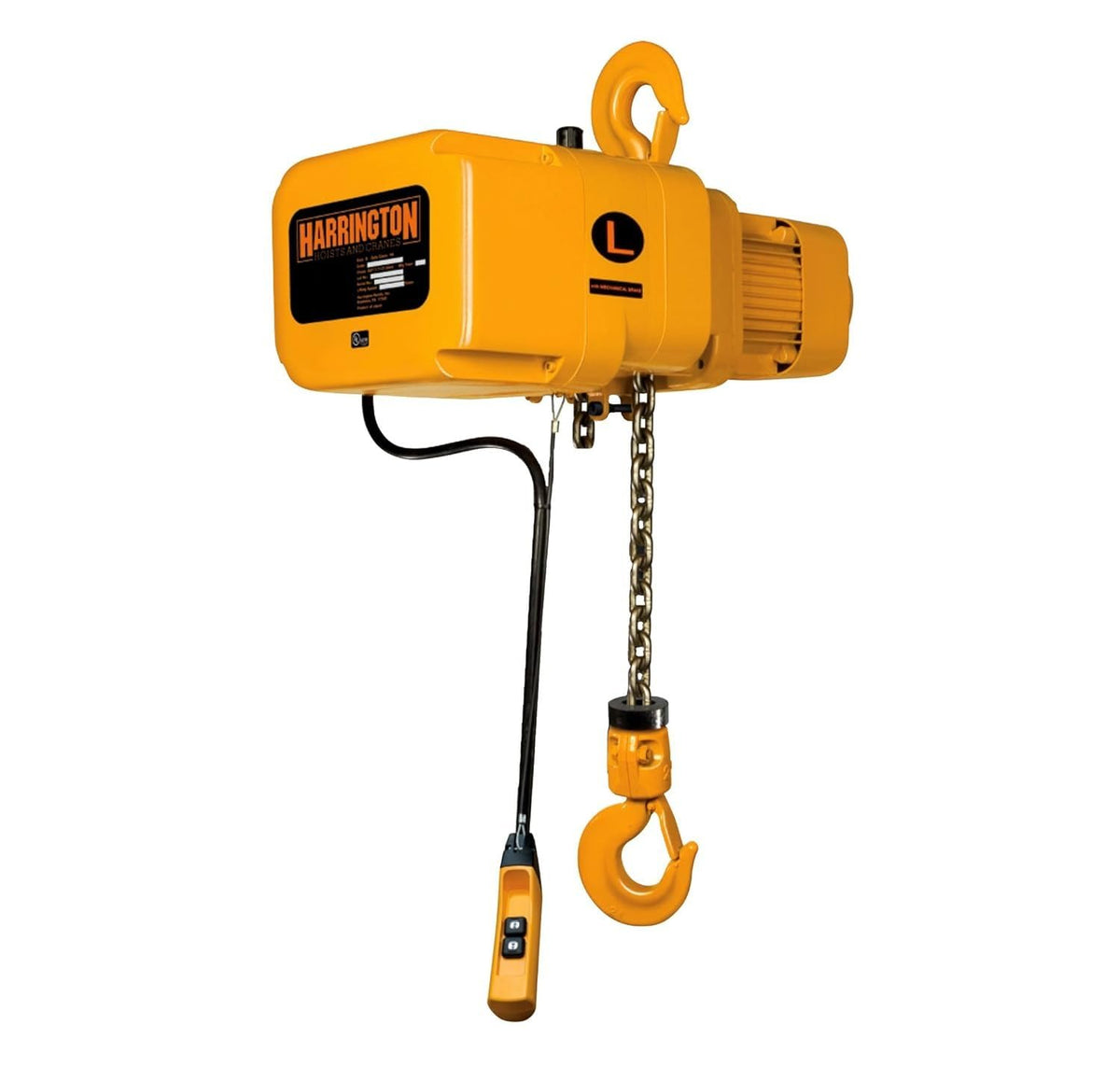 Hoists Harrington NER Electric Hoist w/Hook Suspension - 1/2 Ton – Model NER005S-10