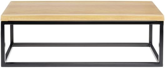 HUBERT Black Display Riser with Butcher Block Top - 7" H