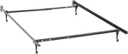 Furnifact Metal Platform Bed Frame with Locking Wheels, Twin to Full Size Adjustable Extendable Rolling Bed Frames, Black