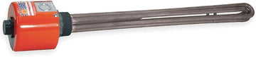 Steel Immersion Heater, 2" NPT 29"D 5000W 480V T-Stat
