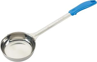 Winco 8 oz Red Solid Food Portioner, Stainless Steel Serving Spoon | Dishwasher safe, Solid bottom for easy serving of rice, Meats, Great for Cooking, Buffet Service and Food Preparation