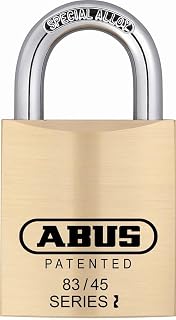 ABUS 83/45 Brass Padlock, 45mm Keyed Different Lock with Key | 1.5in (38mm) Wide, Long Shackle