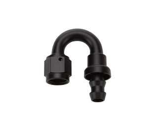 Pushlock Hose End Black 180 Deg Elbow by Allstar Performance – 6, Aluminum, Black, Model ALL49482