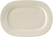 Tuxton BEH-131D Vitrified China Daytona Platter, 13-1/8" x 9-1/8", Eggshell (Pack of 12),