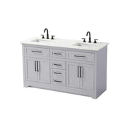 60" Double Bathroom Vanity in Grey by Elegant Kitchen and Bath – unspecified, Aluminum, Grey, Model VF85060DGR
