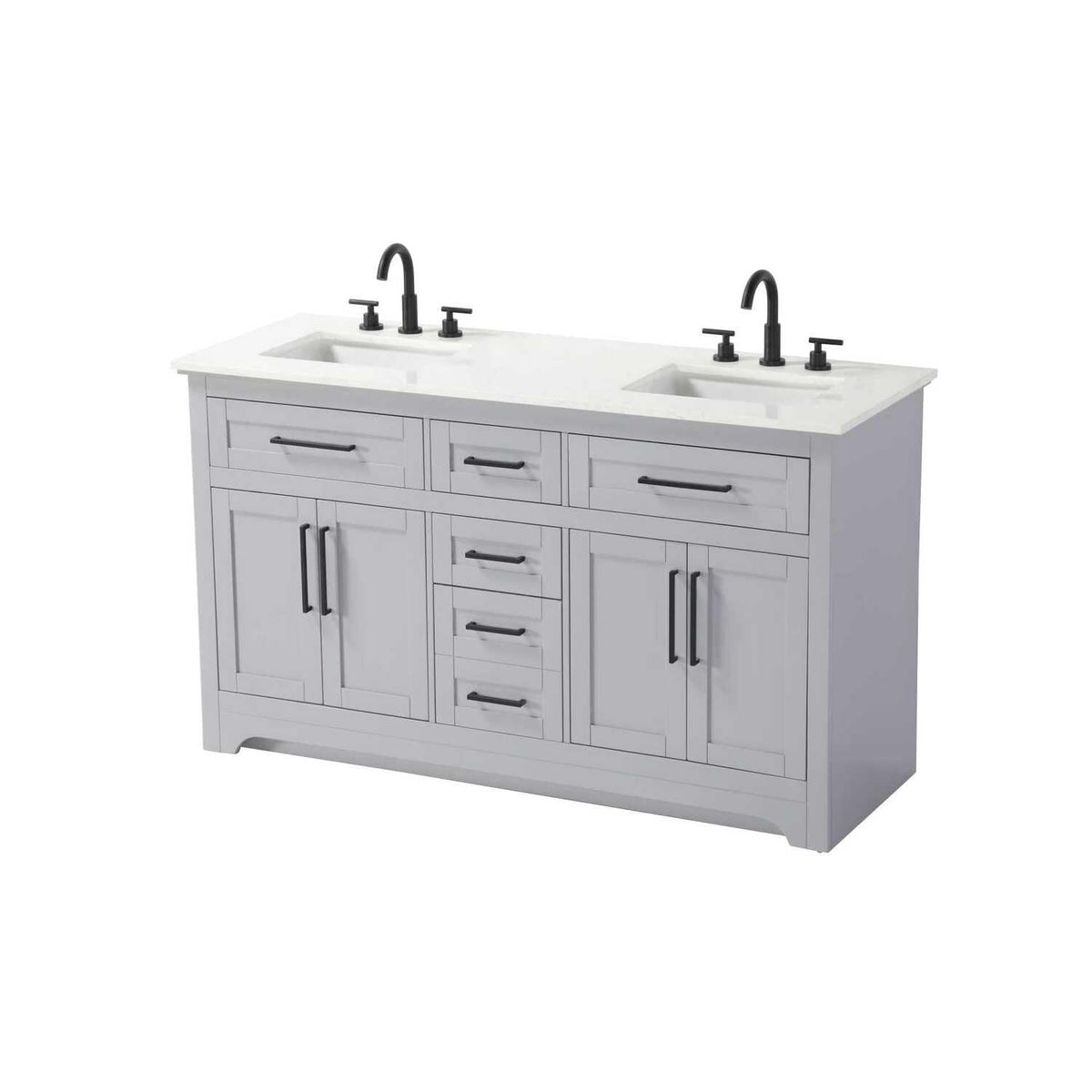 60" Double Bathroom Vanity in Grey by Elegant Kitchen and Bath – unspecified, Aluminum, Grey, Model VF85060DGR