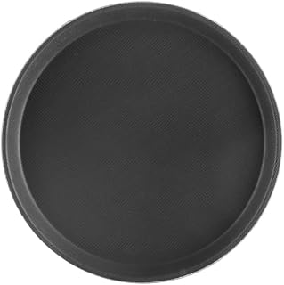 CAC Tray Fiberglass Round Black 11" Diameter