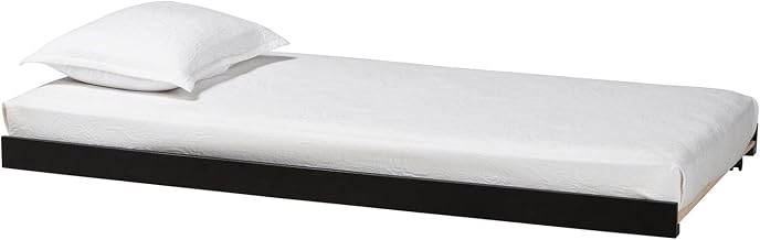 Baxton Studio Lucera Trundle Underbed Low Profile Rolling Base Twin Black