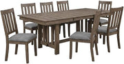 Starlight Canyon Home Solid Wood Dining Table Set 9-Piece with Leaf, Kitchen Table with Chairs for Dining Room Set, Brown