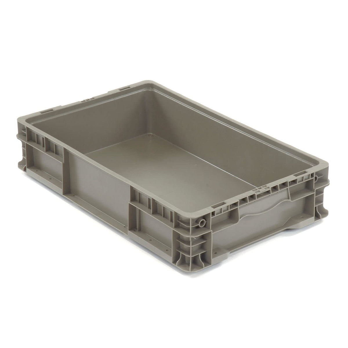 Global Industrial Stackable Solid Straight Wall Container by Monoflo International – 150.0 pounds, Polyethylene (PE), Gray, Model 652744