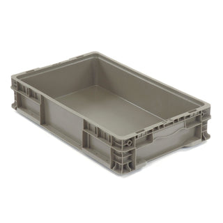 Global Industrial Stackable Solid Straight Wall Container by Monoflo International – 150.0 pounds, Polyethylene (PE), Gray, Model 652744