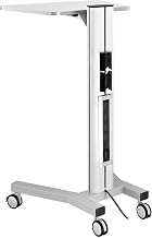 Global Industrial Mobile Laptop Workstation, Height Adjustable, Silver