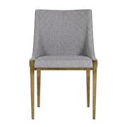 Grey and Brass Dining Chair by Starlight Canyon Home – Fabric, Metal, Grey