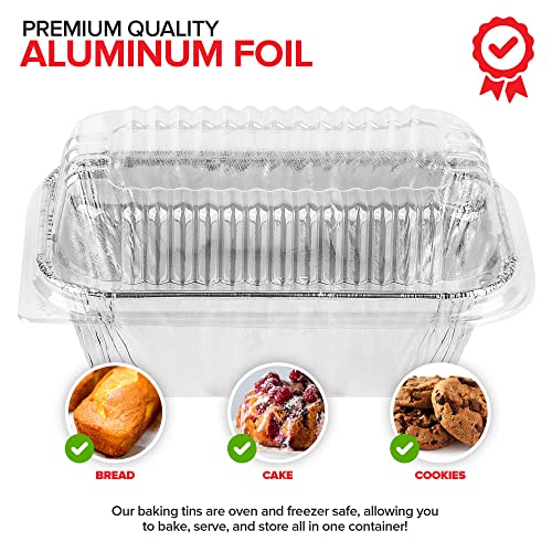 Stock Your Home Pans + Lids / 50 Pack / Silver Loaf Pans