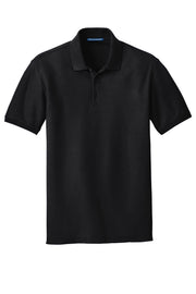 Unisex Core Classic Pique Polo by Port Authority – Large, Cotton/Polyester Blend, Deep Black, Model 1143254
