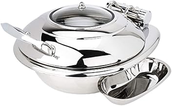 3939G Crown Collection 4 Quart Induction Chafing Dish, Round, Hinged Glass Lid