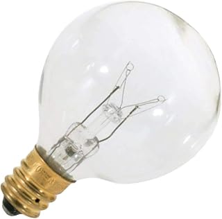 Satco S3845 120V Candelabra Base 15-Watt G12.5 Light Bulb, Clear