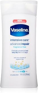 Vaseline Intensive Rescue Repairing Moisture Fragrance free Lotion, 10 Ounce (Pack of 6)