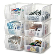 QUANTUM STORAGE SYSTEMS Clear / 10L x 6W x 5H / Ultra Stack & Hang Open Storage Bins