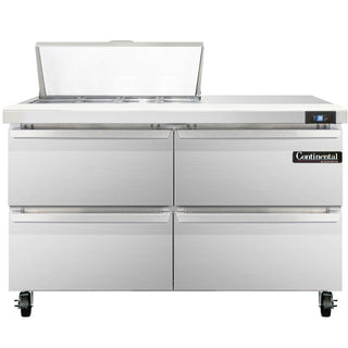 Sandwich Unit by Continental Refrigerator – Stainless Steel, Metallic, Model SW48-8-D