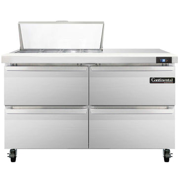 Sandwich Unit by Continental Refrigerator – Stainless Steel, Metallic, Model SW48-8-D