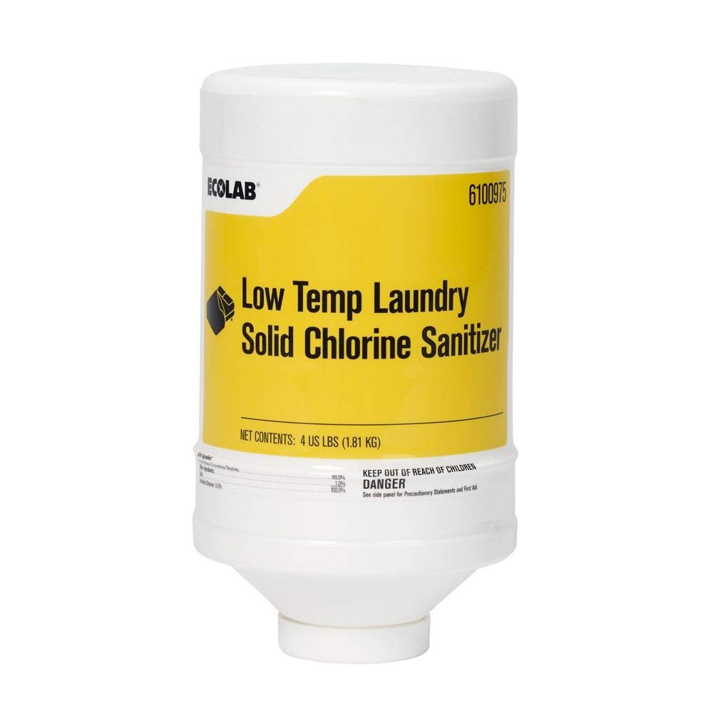 Low Temp Laundry Solid Destainer 4 lb (Case of 2) by Ecolab – 2 Fl Oz (Pack of 2), Pack of 2, Model 6100308