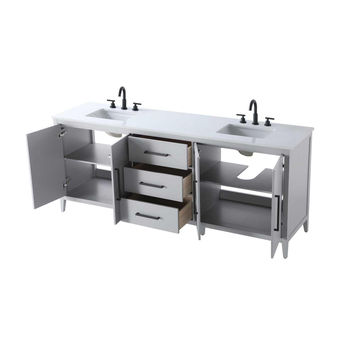 Millie Bathroom Vanity Grey by Lighting Design – Wood, Grey, Model VF29384DGR