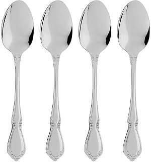 Oneida Chateau Fine Flatware Teaspoons, Set of 4, 18/10 Stainless Steel