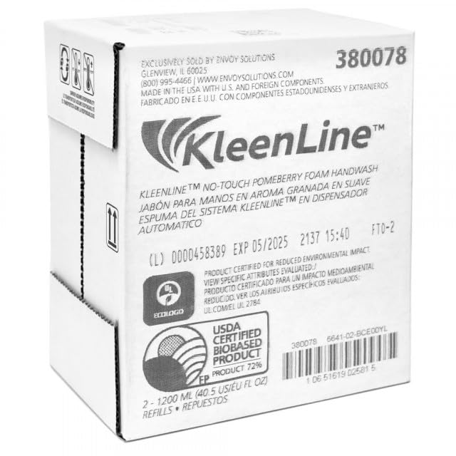 Kleenline Pomegranate Scented Foam Handwash Refills – 6641-02-BCE00YL, 1200ml | 2 Bottles/Case