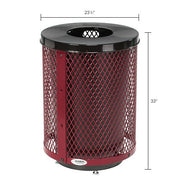 Outdoor Diamond Steel Trash Can by Global Industrial – Steel, Red, Model 261924RDD