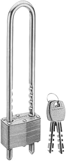 Master Lock Silver Outdoor Laminated Padlock with Keys, Extra Long Extended Adjustable Shackle Lock for Gate, Fence, Shed, or Other Equipment, 517D