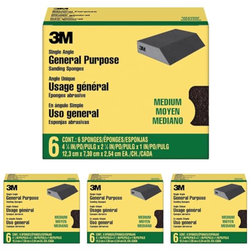 3M 블랙. / 4-7/8 in x 2-7/8 in (Pack of 4) / Medium Sanding Sponges