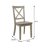 Acacia Veneer X-Back Dining Chairs Set of by Starlight Canyon Home – Acacia, Brushed Bisque, Pack of 2