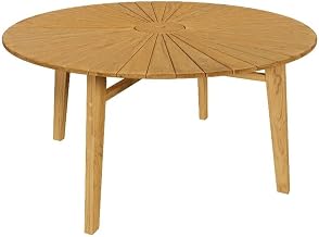 Modway Cielo Teak Solid Wood Round Outdoor Dining Table in Natura