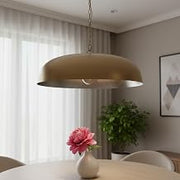 HomeRoots 611632 10.5 x 30 x 30 in. Gold Single Metal Dimmable Ceiling Light with Gold Shades