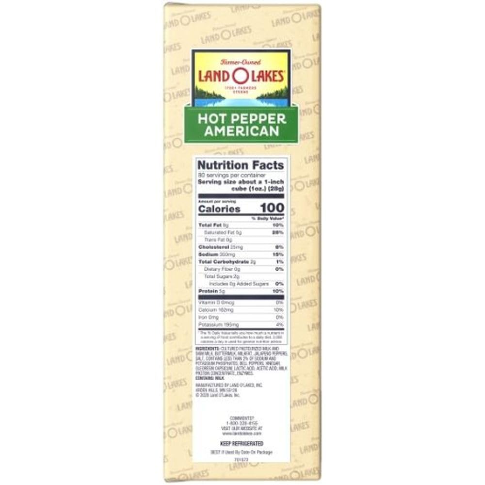 Hot Pepper Deli American Cheese Product by Land O Lakes – Large, Pack of 2