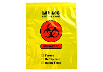 Yellow Tint Reclosable 3-Wall Specimen Bag (Biohazard) by Elkay Plastics – One Size, Blend, Multi, Pack of 1000, Model LAB20609YE