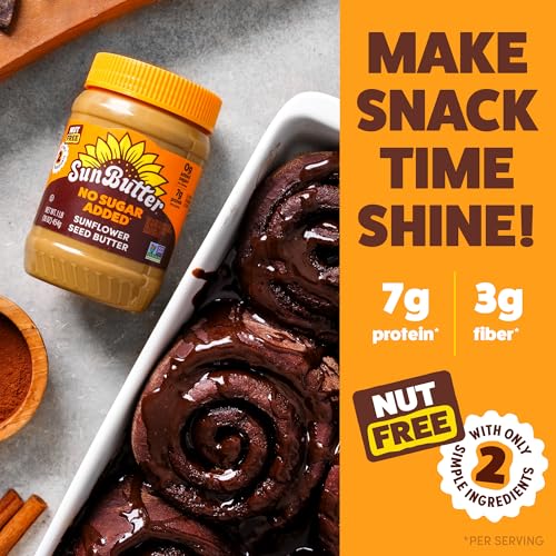 SunButter Creamy No Sugar Added / 16 Ounce (Pack of 6) / Brown Butter