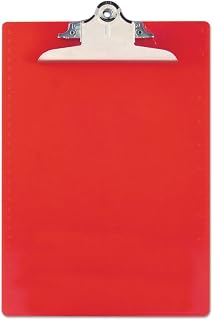 AbilityOne 7520013863670 - Recycled Plastic Clipboard w/Screen Printed Ruler - Red/White