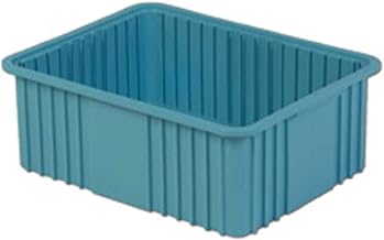 LewisBins Divider Box, 22-3/8" x 17-3/8" x 8", Light Blue, Lot of 4