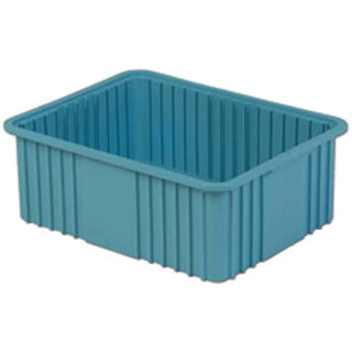 Divider Box by LewisBins – 22.4"L x 8"W x 8"H, 40.0 pounds, Polyethylene (PE), Light Blue, Pack of 4