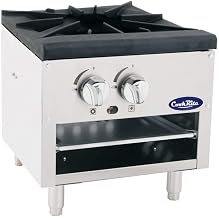 Cook Rite ATSP-18-1L Single Stock Pot Stove Natural Gas Stainless Steel Countertop Portable Commercial Gas Burner Range - 80,000 BTU