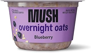 MUSH Overnight Oats - Blueberry - Good Source of Fiber, Non-GMO, Dairy Free, Gluten Free, 5oz