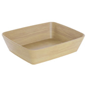 Serving Bowl Light Brown Wood Bowl Soft Square - 13"L x 10 1/2"w x 3 1/5"H by HUBERT – Melamine, Brown, Model M2342-LT WOOD